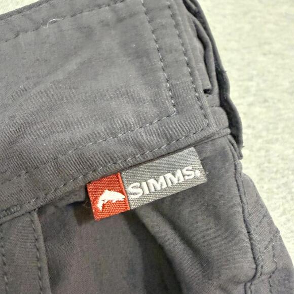 Simms Fishing Outdoor Performance Dark Grey Active Pants Nylon Mens Size 34x32 - Picture 4 of 9